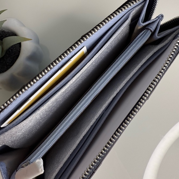 MICHAEL KORS Center Stripe 3/4 Zip Wallet in Admiral / Pale Blue NWT - Picture 5 of 6